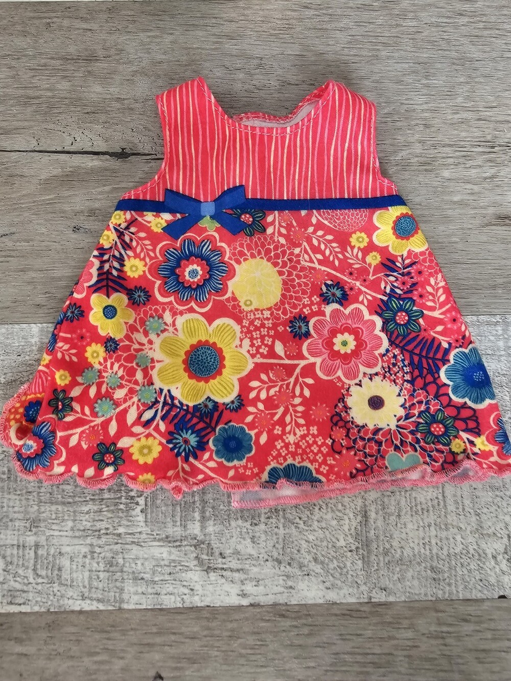 Baby Alive Sweet Tears Doll Dress Pink Bow Blue Floral Stripe Replacement #39